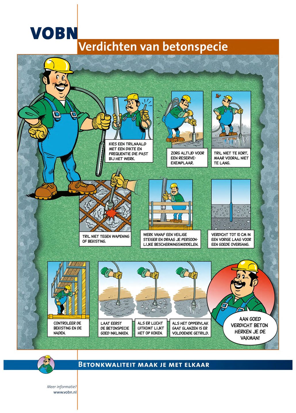 beton verdichten met een trilnaald